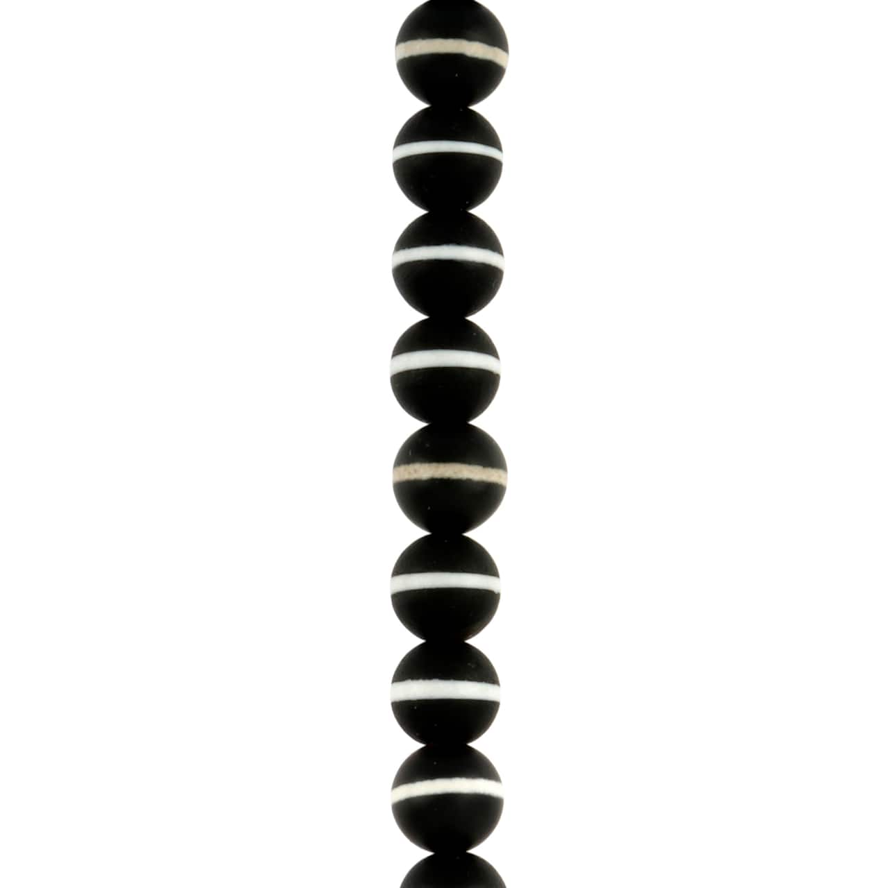 12 Packs: 23 ct. (276 total) Black & White Dyed Agate Round Beads, 7.5mm by Bead Landing™